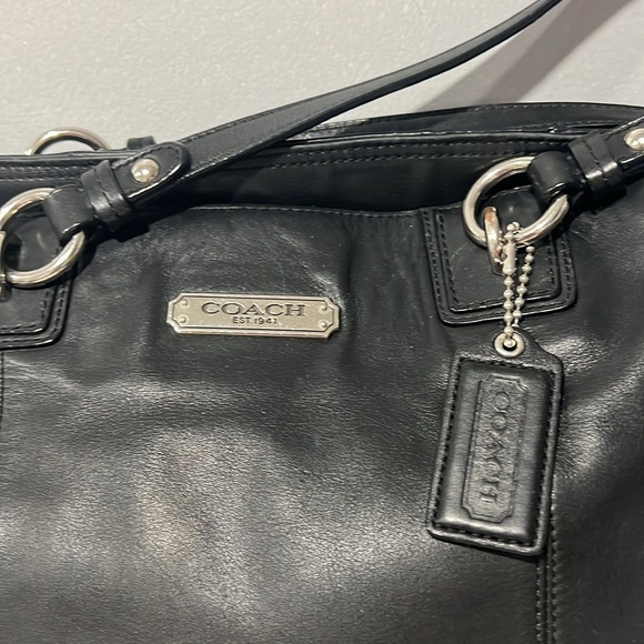 Coach F19456 Womens North South Gallery Tote Leather Bag Black - Picture 2 of 12